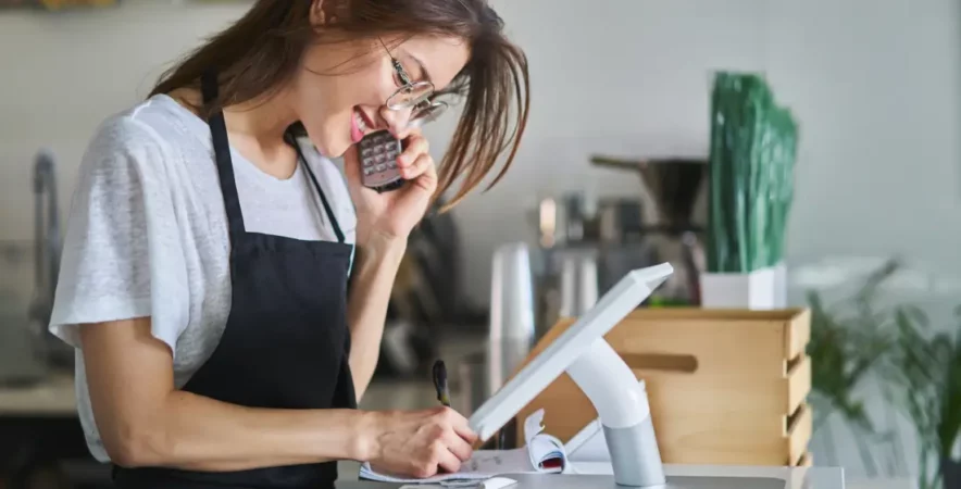 Small business owner doing a real-time digital payment