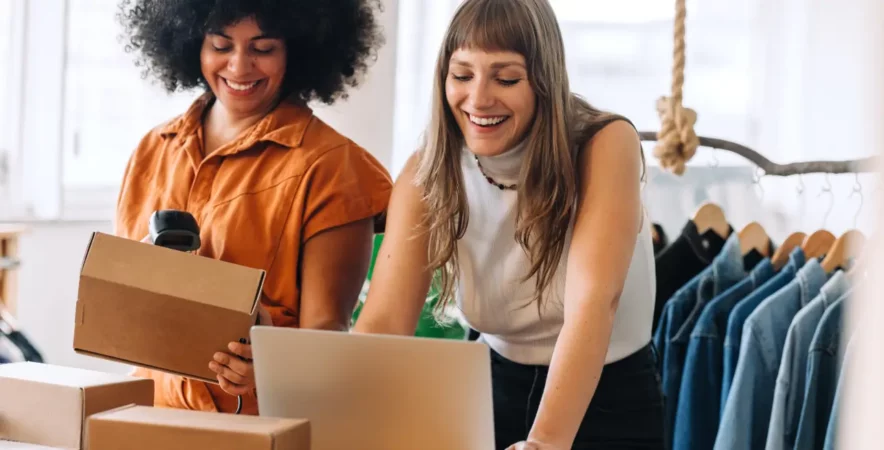 eCommerce owners scanning online sales ready to ship.