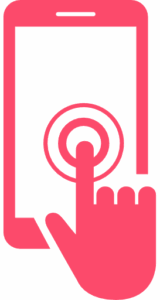 finger touching mobile screen