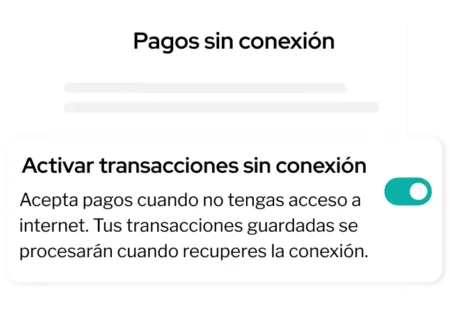 Pantalla para activar transacciones en línea