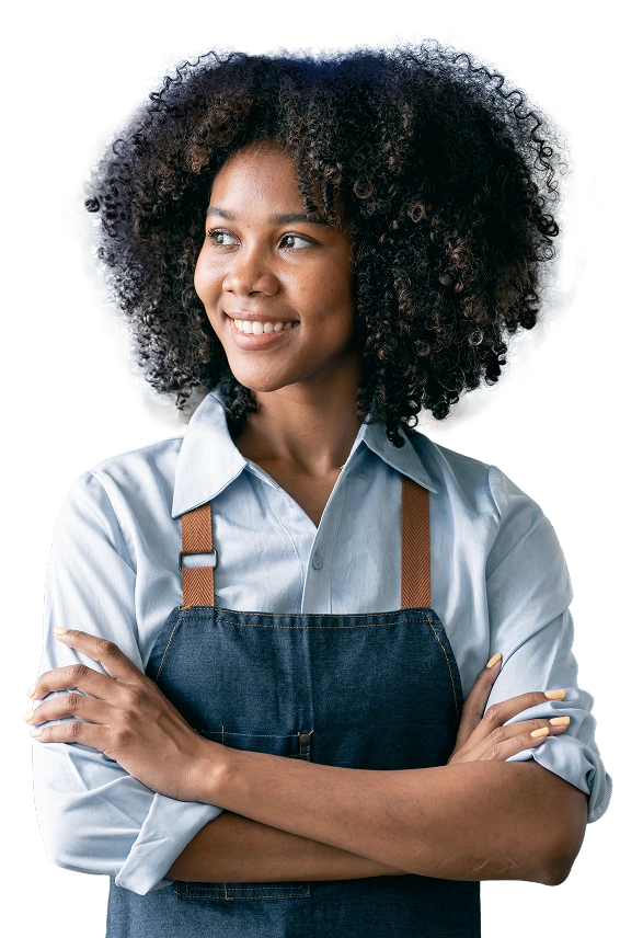 smiling young african american barista
